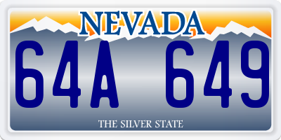 NV license plate 64A649