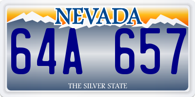 NV license plate 64A657