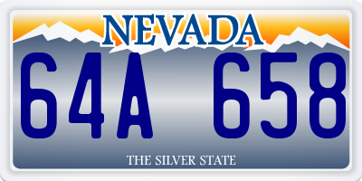 NV license plate 64A658