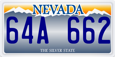 NV license plate 64A662