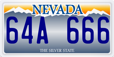 NV license plate 64A666