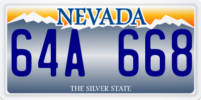 NV license plate 64A668