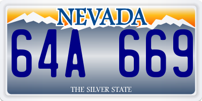 NV license plate 64A669