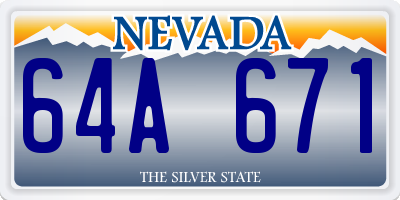 NV license plate 64A671