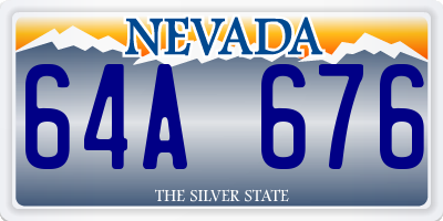 NV license plate 64A676