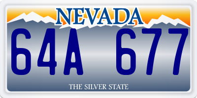 NV license plate 64A677