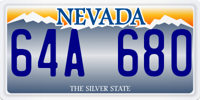 NV license plate 64A680