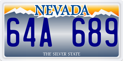 NV license plate 64A689