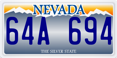 NV license plate 64A694