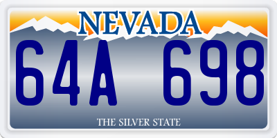 NV license plate 64A698