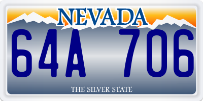 NV license plate 64A706