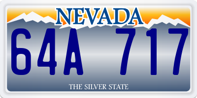 NV license plate 64A717