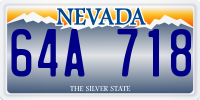 NV license plate 64A718