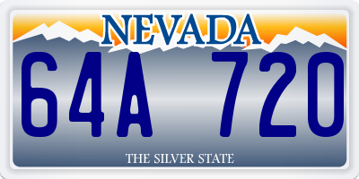NV license plate 64A720