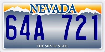 NV license plate 64A721