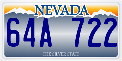 NV license plate 64A722