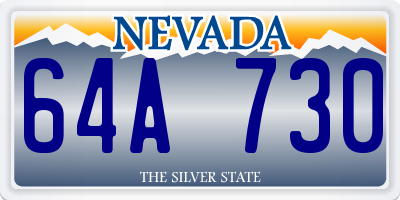 NV license plate 64A730