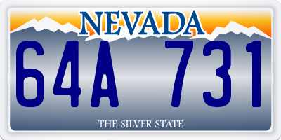 NV license plate 64A731