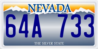 NV license plate 64A733