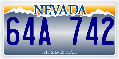 NV license plate 64A742