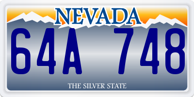 NV license plate 64A748