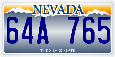 NV license plate 64A765