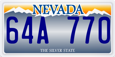 NV license plate 64A770