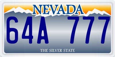 NV license plate 64A777