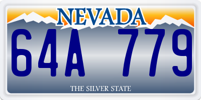 NV license plate 64A779