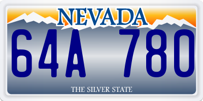 NV license plate 64A780