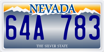 NV license plate 64A783