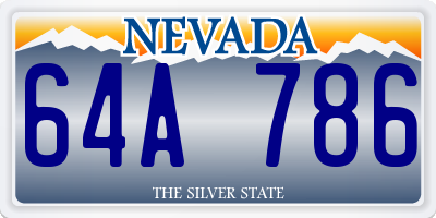 NV license plate 64A786
