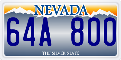 NV license plate 64A800