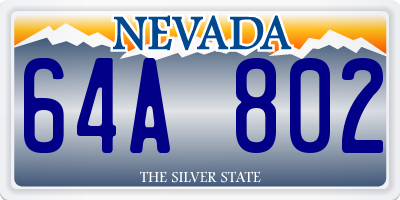 NV license plate 64A802