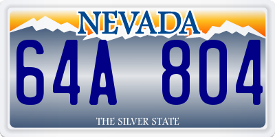 NV license plate 64A804