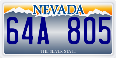 NV license plate 64A805