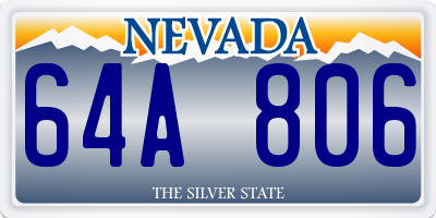 NV license plate 64A806