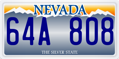 NV license plate 64A808