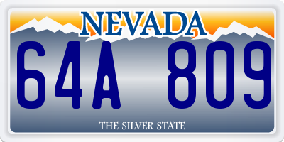NV license plate 64A809