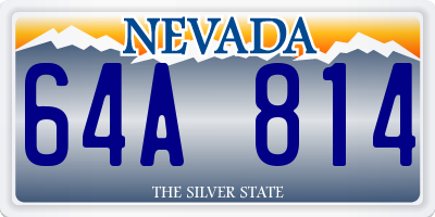 NV license plate 64A814