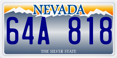 NV license plate 64A818