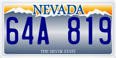 NV license plate 64A819