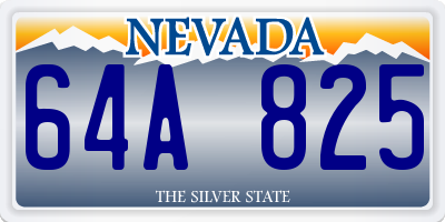 NV license plate 64A825