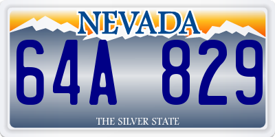 NV license plate 64A829