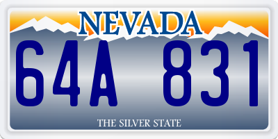 NV license plate 64A831