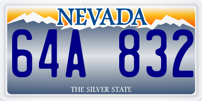 NV license plate 64A832