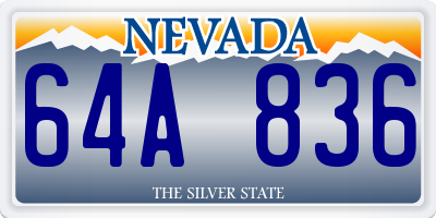 NV license plate 64A836