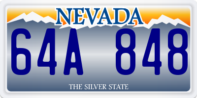 NV license plate 64A848