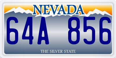 NV license plate 64A856
