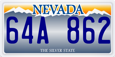 NV license plate 64A862